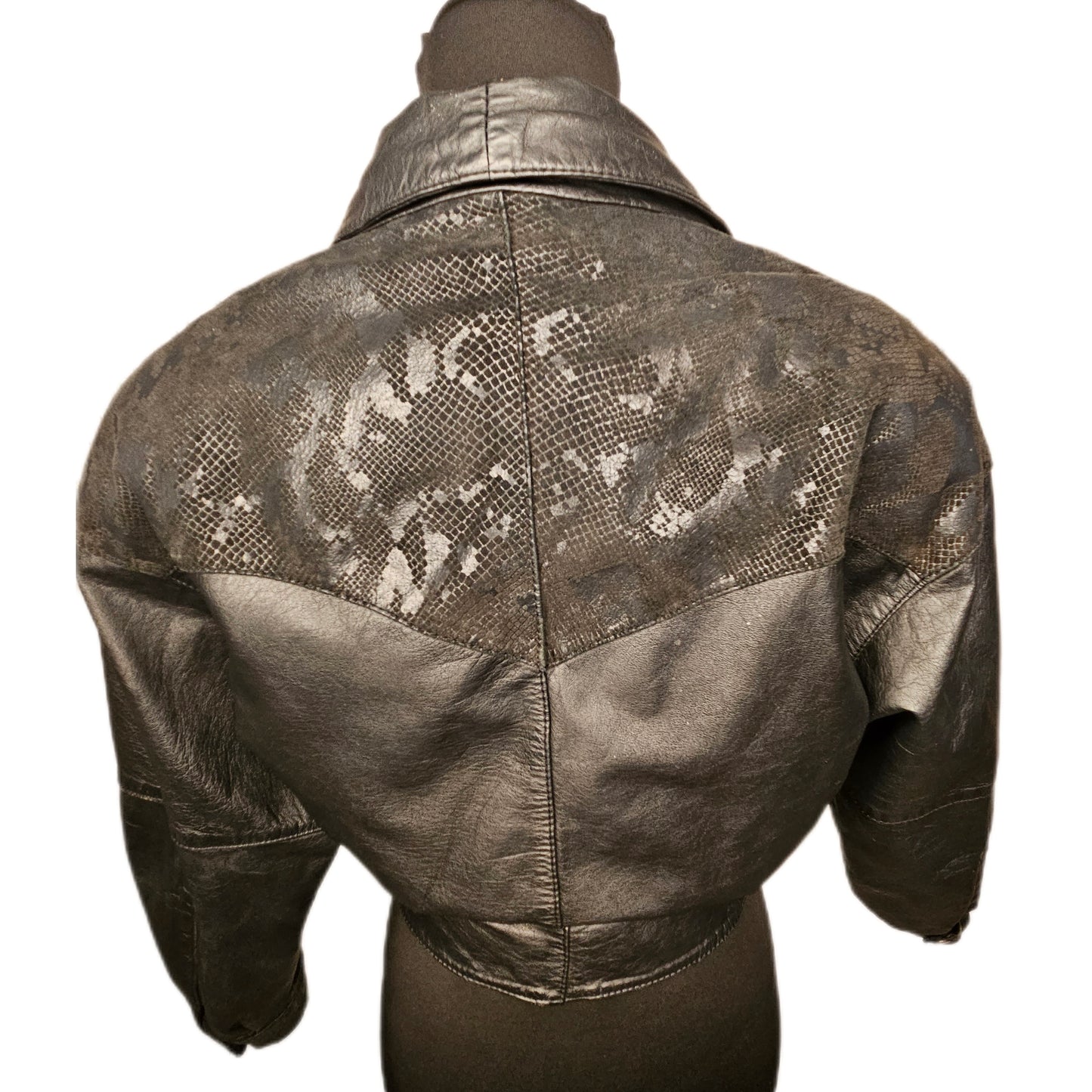 1980s Dolman Cropped Leather Jacket