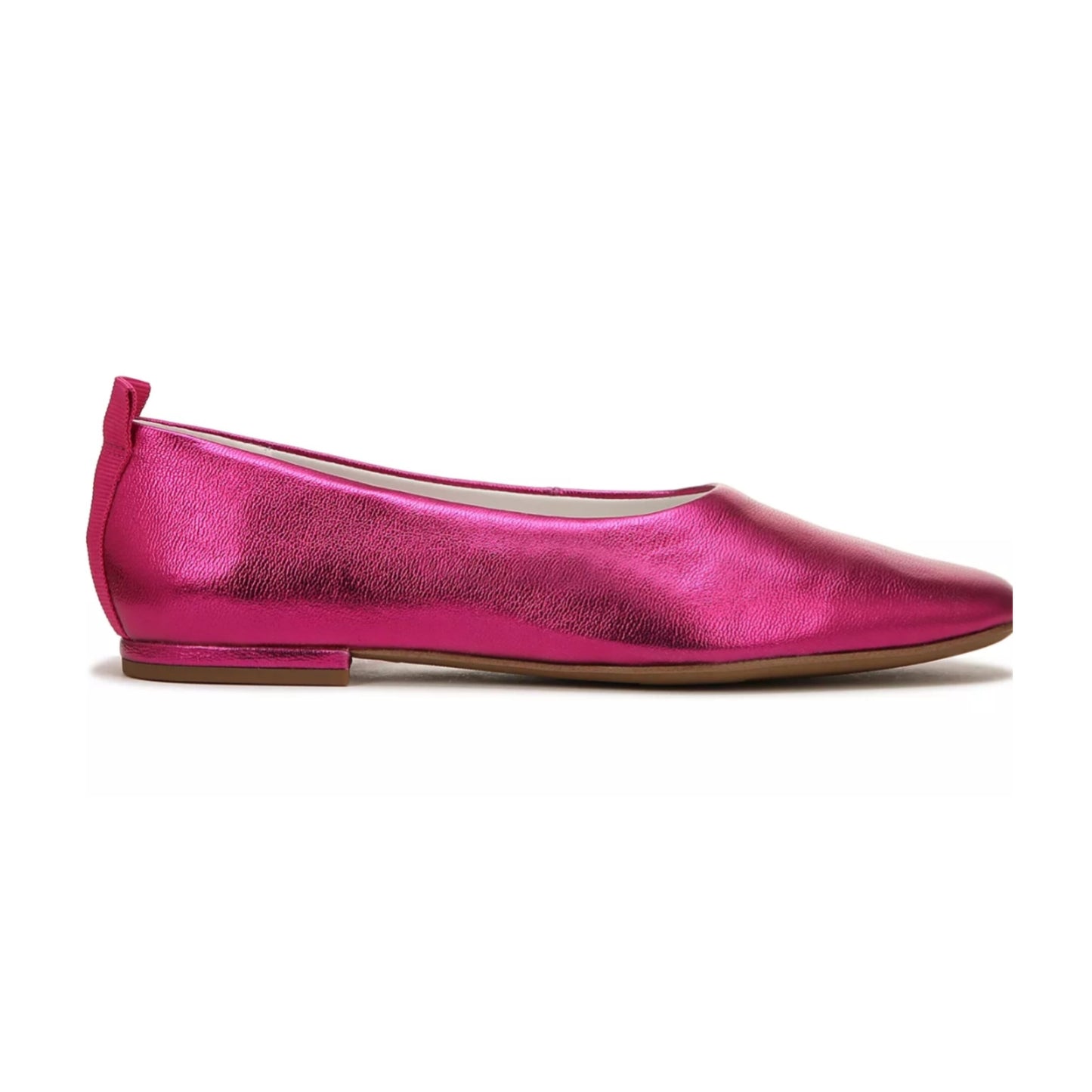 Pink Metallic Leather Flats
