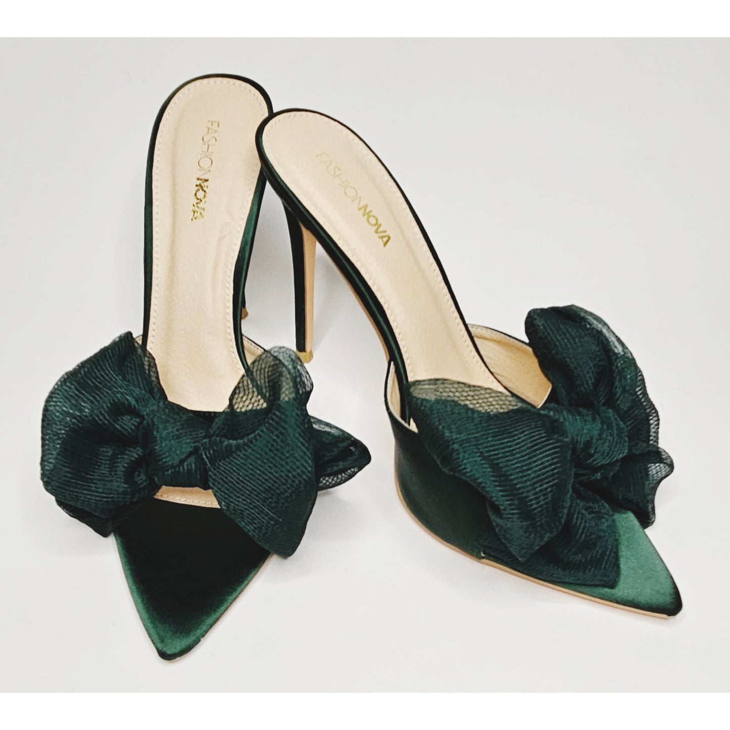 Emerald Green Bow stiletto Heels