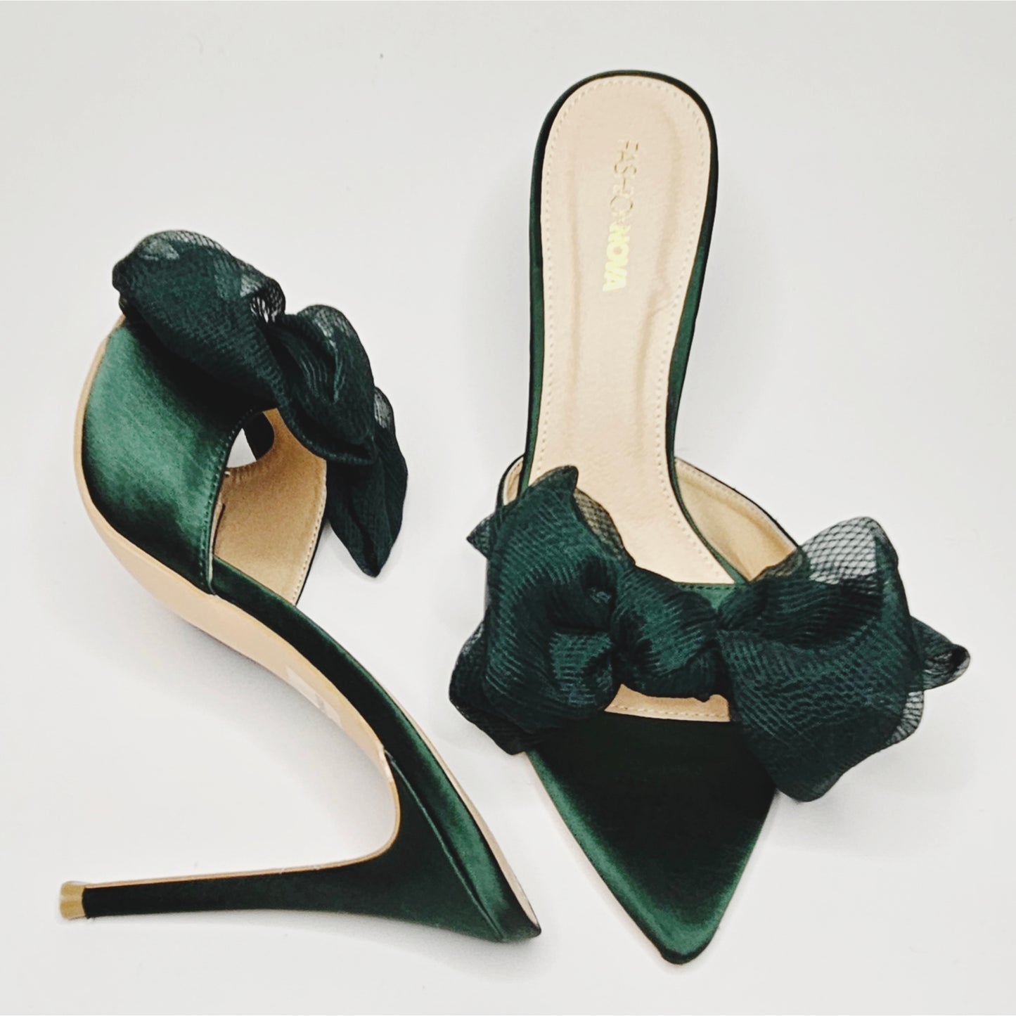 Emerald Green Bow stiletto Heels