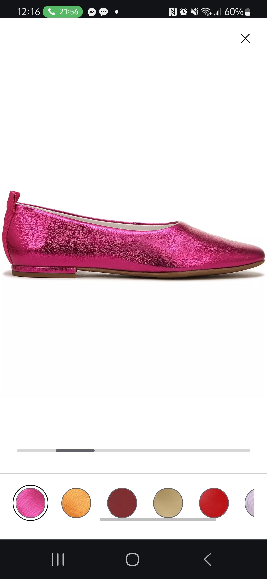 Pink Metallic Leather Flats