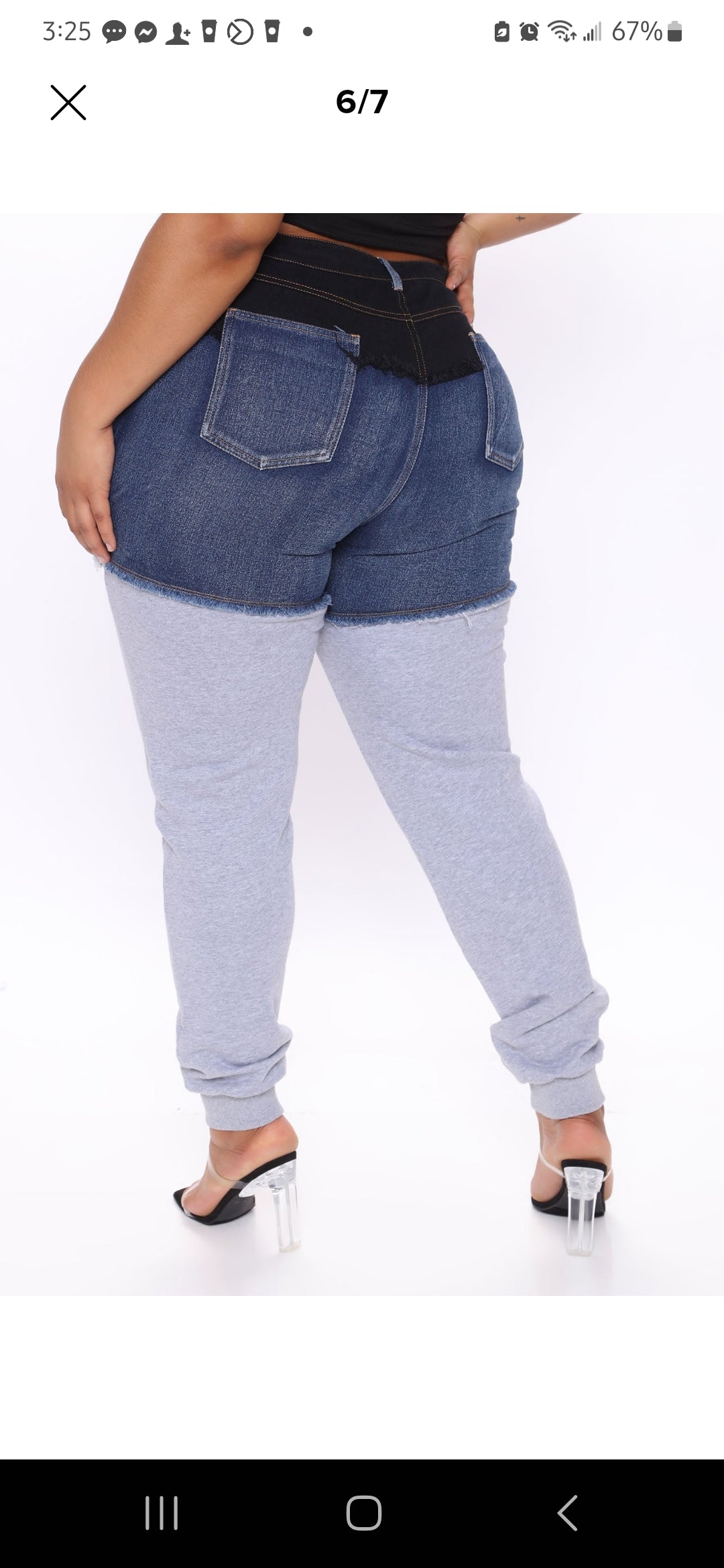 Black Denim Tier Sweatpant Joggers - NWT