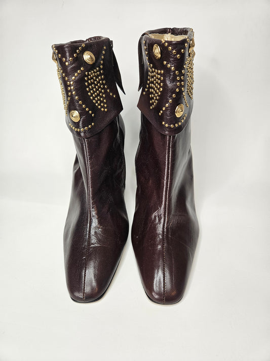 Vintage Ankle Gold Studded Boots