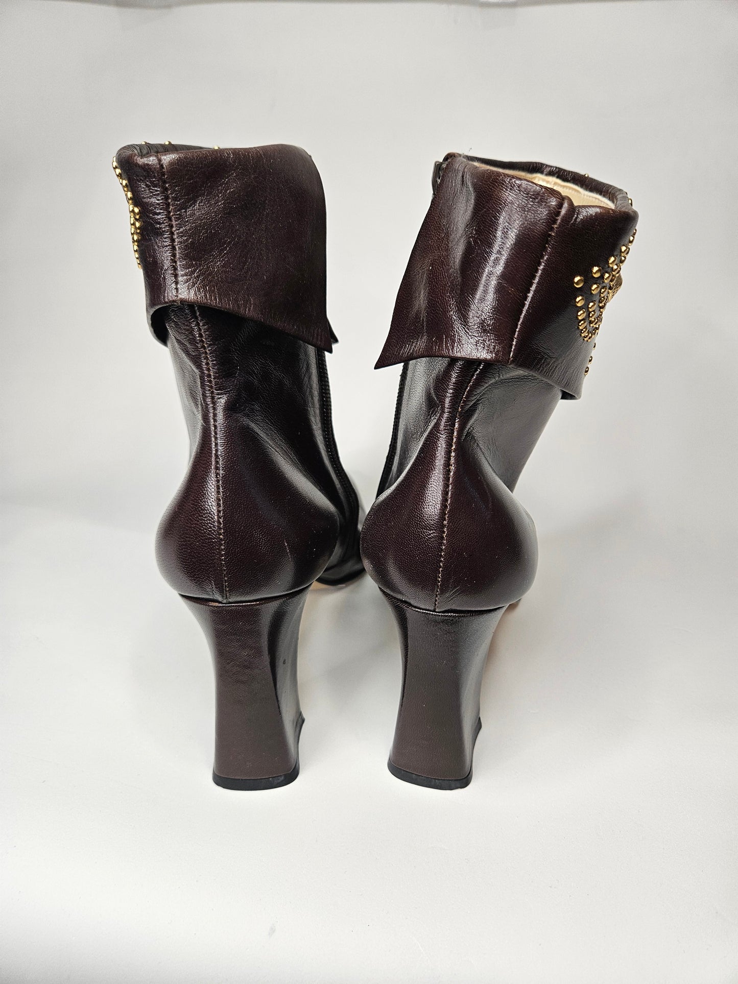 Vintage Ankle Gold Studded Boots