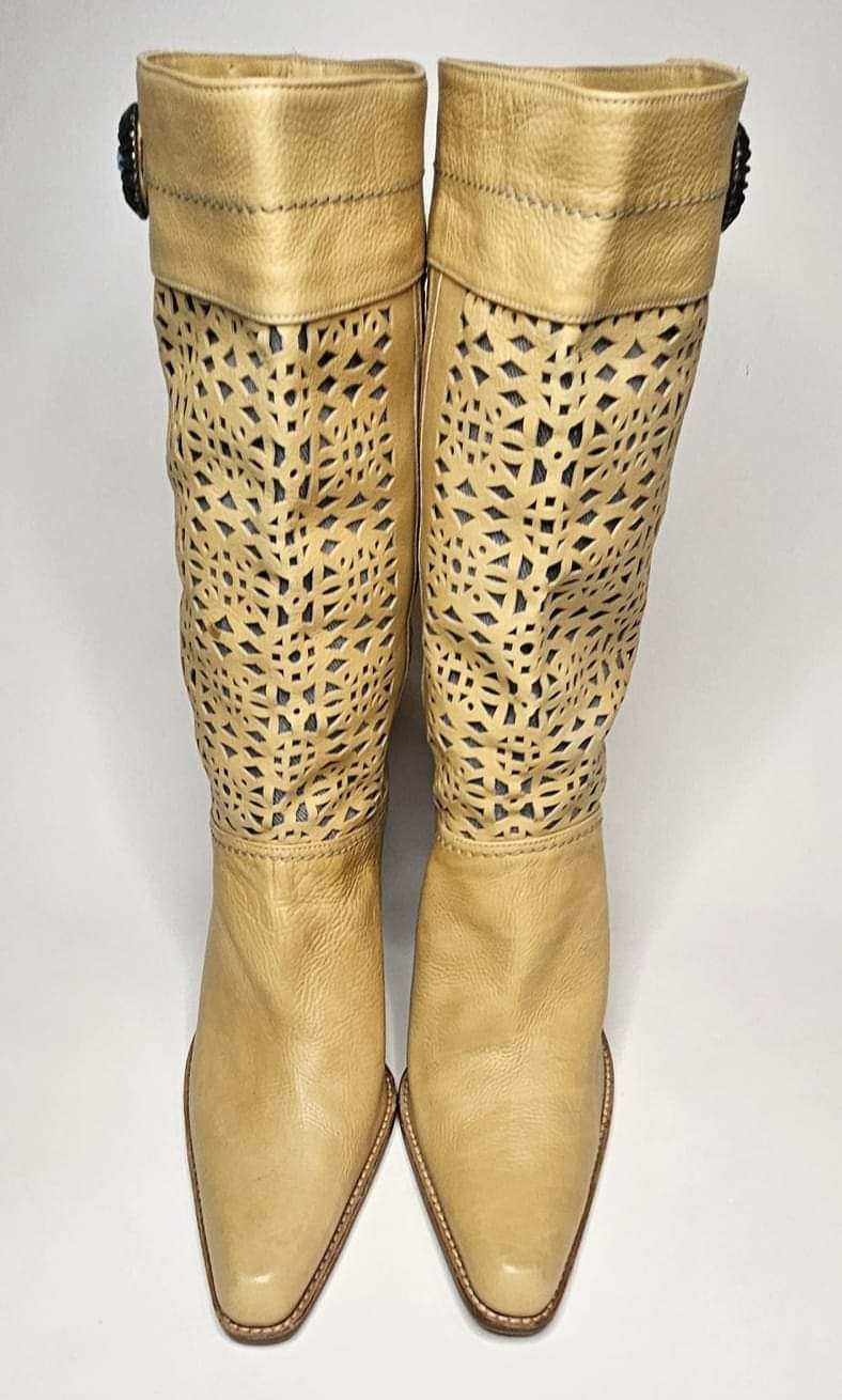 Boho Western Cowgirl Leather Boots