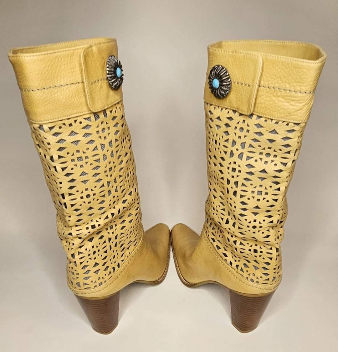 Boho Western Cowgirl Leather Boots