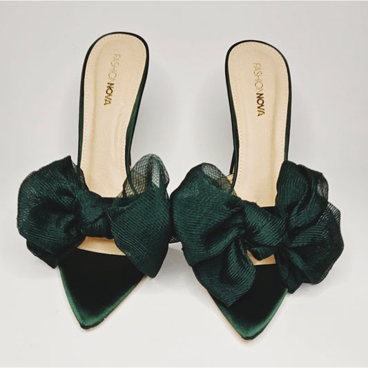 Emerald Green Bow stiletto Heels