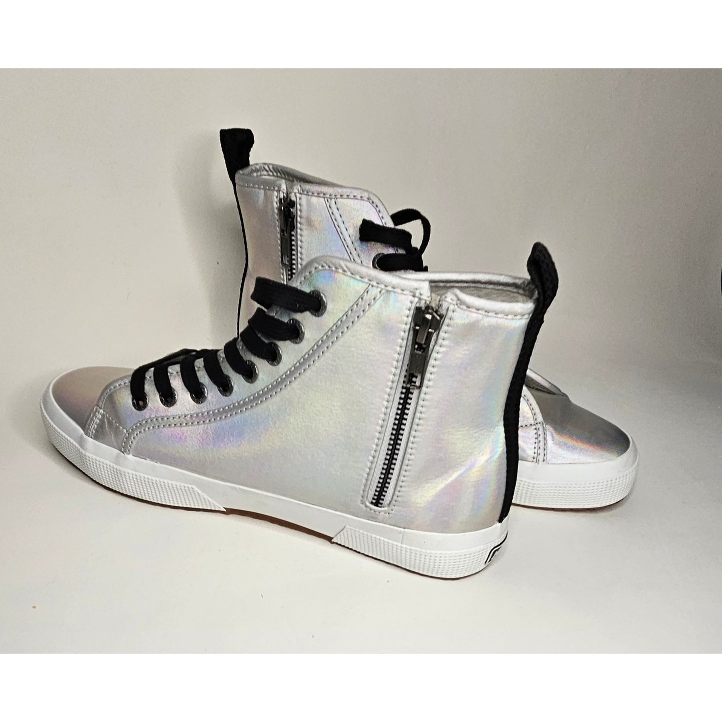 Holographic High-Top Sneakers